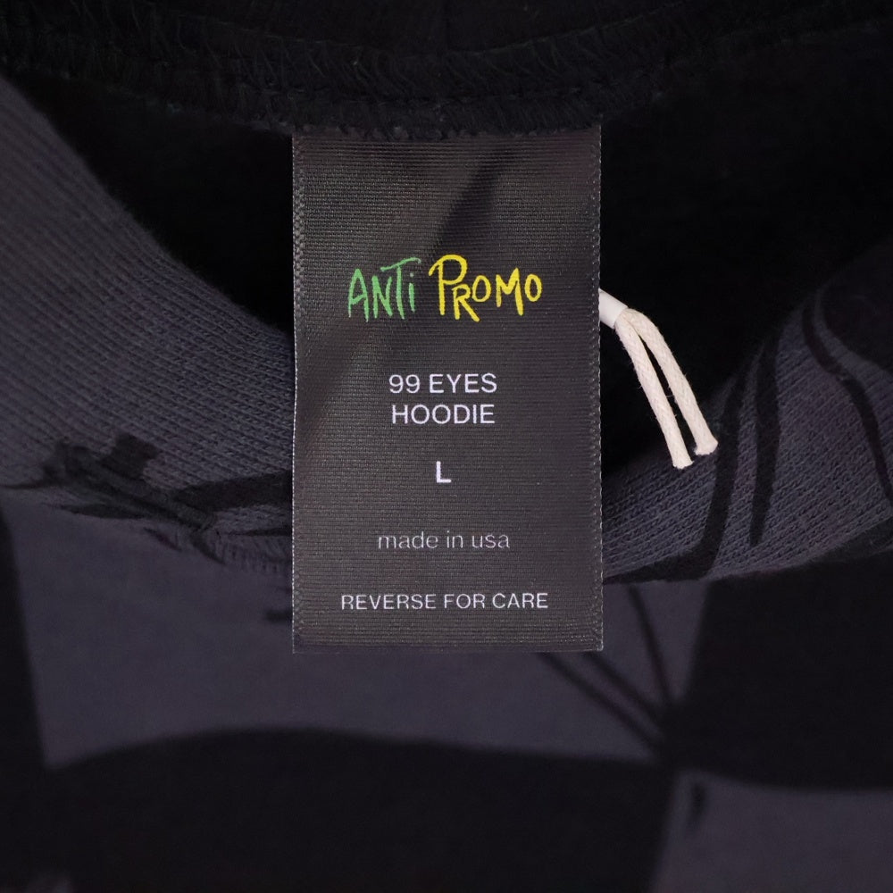 ANTI PROMO(アンチプロモ) EYES HOODIE MATTY BOYプリントプルオーバーフーディ パーカー ブラック