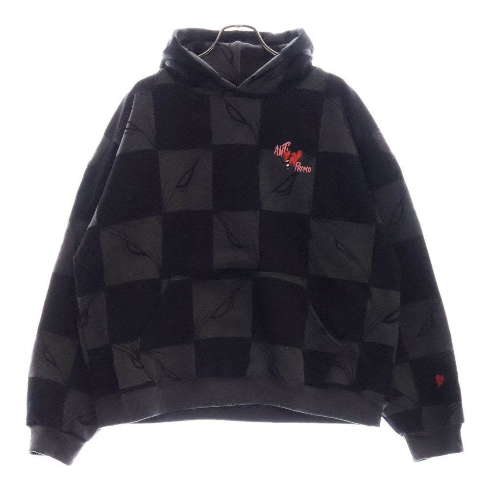 ANTI PROMO(アンチプロモ) EYES HOODIE MATTY BOYプリントプルオーバーフーディ パーカー ブラック