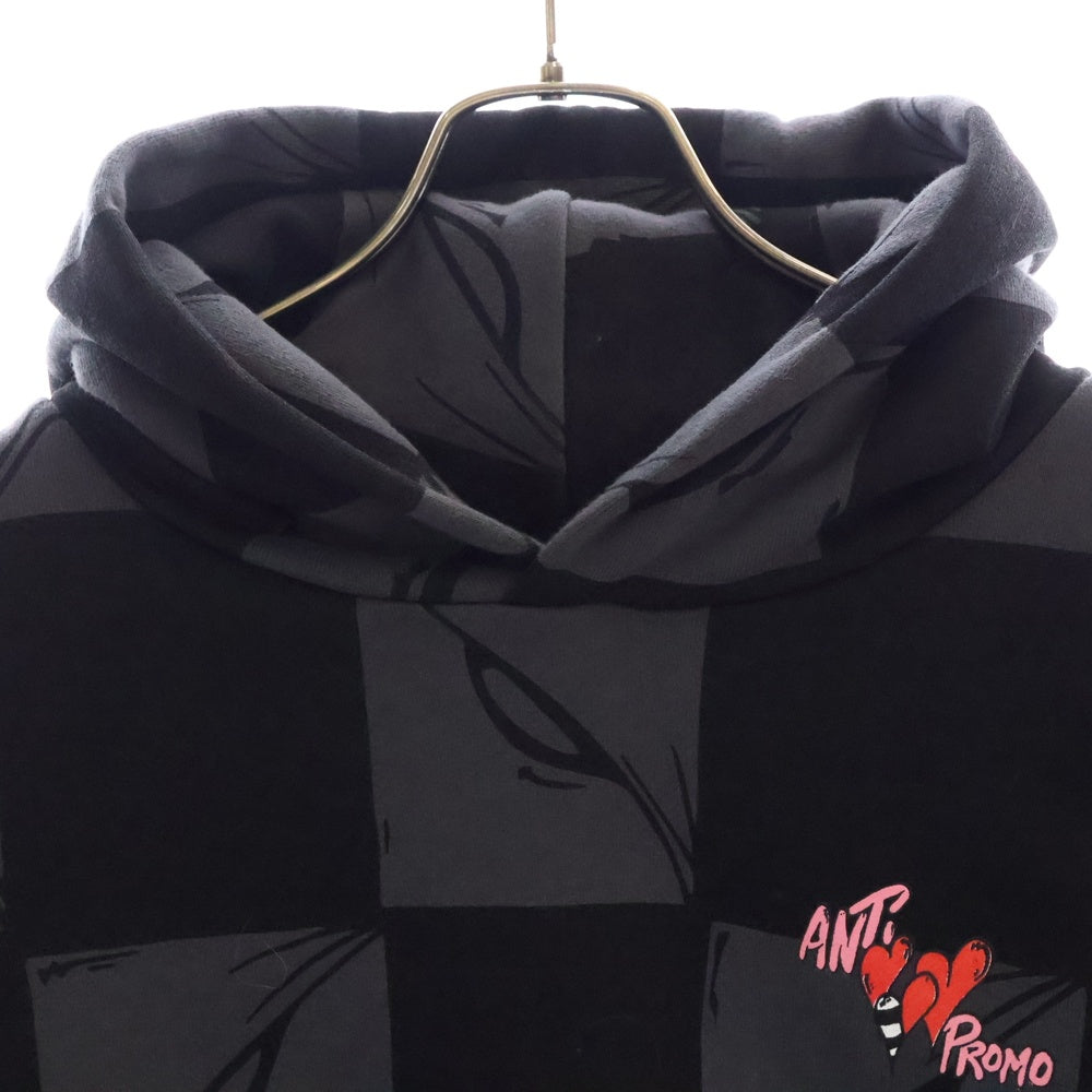 ANTI PROMO(アンチプロモ) EYES HOODIE MATTY BOYプリントプルオーバーフーディ パーカー ブラック