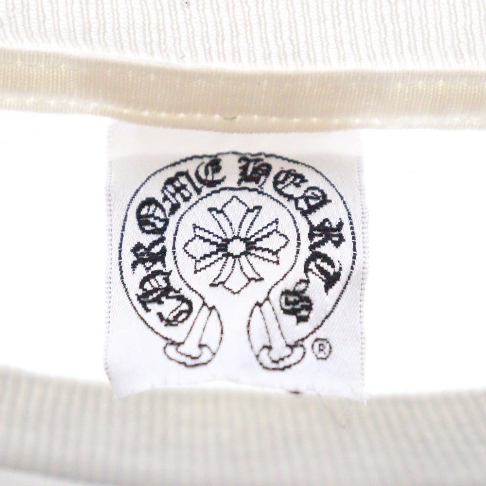 CHROME HEARTS(クロムハーツ) OLD オールド アームロゴ スクロールラベルプリント ポケット長袖Tシャツ ロングスリーブカットソー ホワイト