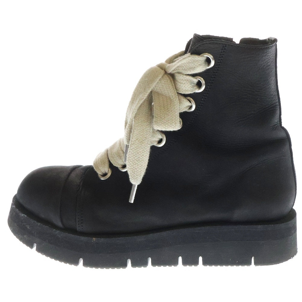 A.F ARTEFACT(エーエフアーティファクト) Portaille Side Zip Laceup Boots ag-9098 サイドジップ レースアップ ハイカットブーツ ブラック