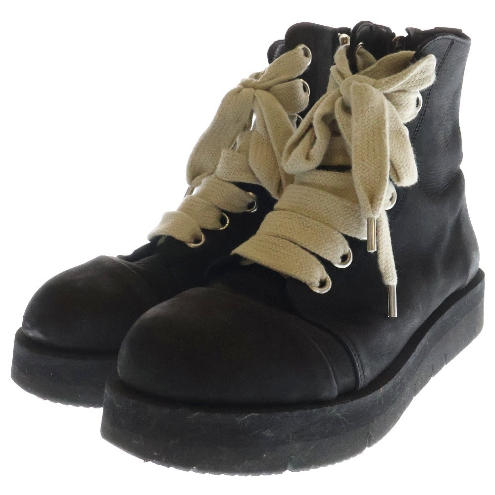 A.F ARTEFACT(エーエフアーティファクト) Portaille Side Zip Laceup Boots ag-9098 サイドジップ レースアップ ハイカットブーツ ブラック