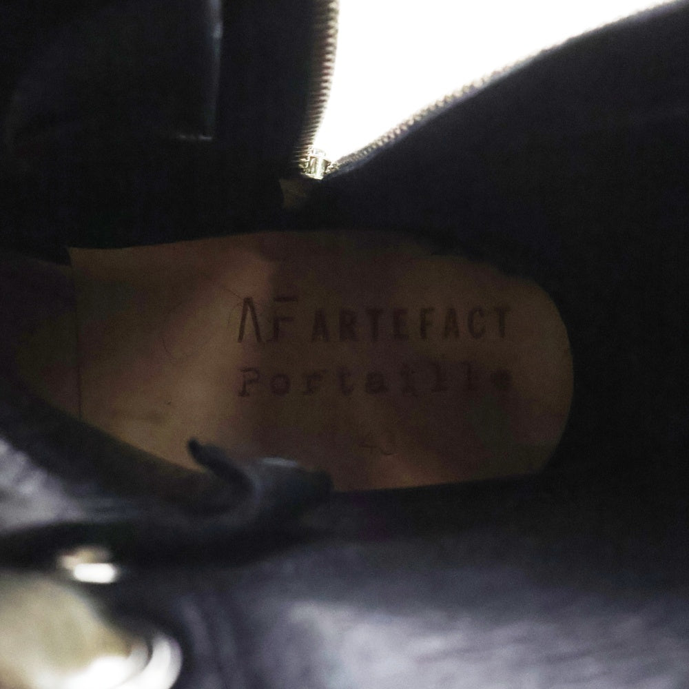 A.F ARTEFACT(エーエフアーティファクト) Portaille Side Zip Laceup Boots ag-9098 サイドジップ レースアップ ハイカットブーツ ブラック