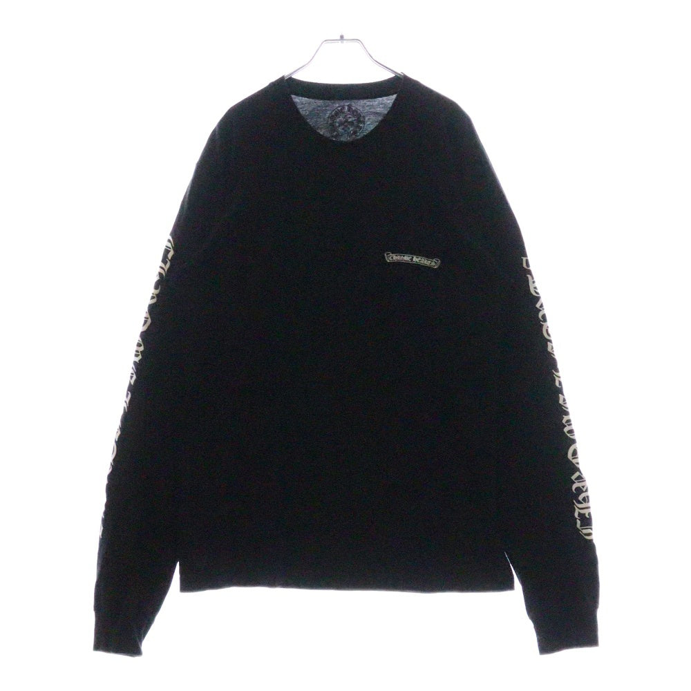 CHROME HEARTS(クロムハーツ) CH SCROLL LABEL FUCKYOU L/S TEE 1 スクロールラベル ファックユー スリーブロゴ長袖Tシャツ ブラック