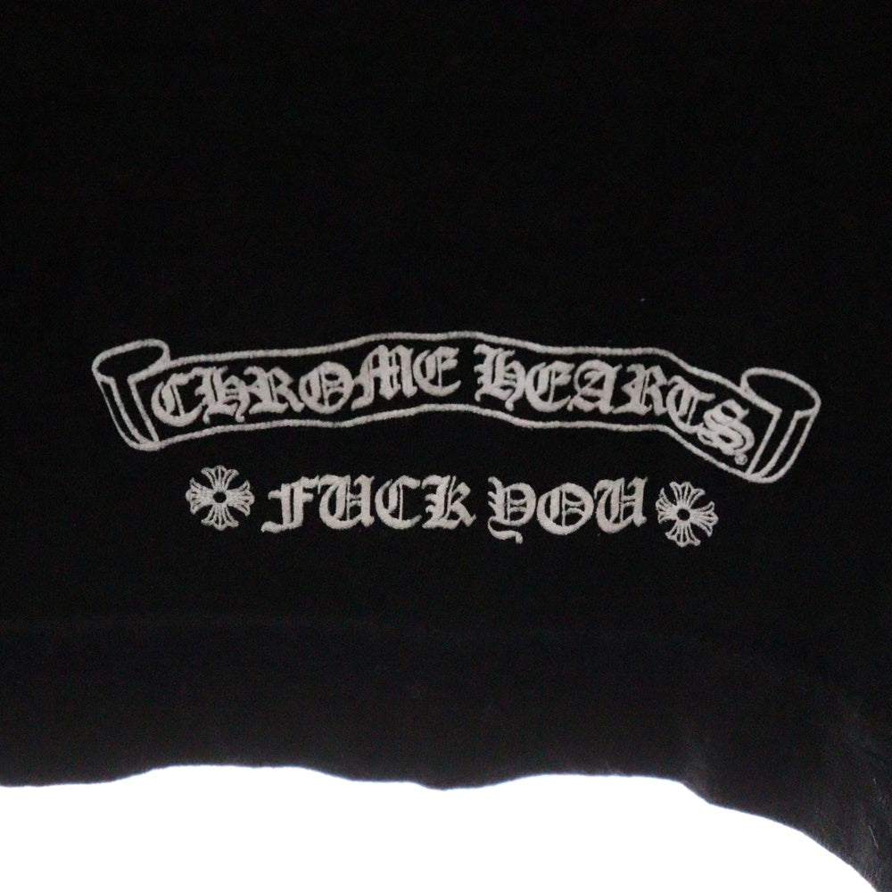 CHROME HEARTS(クロムハーツ) CH SCROLL LABEL FUCKYOU L/S TEE 1 スクロールラベル ファックユー スリーブロゴ長袖Tシャツ ブラック