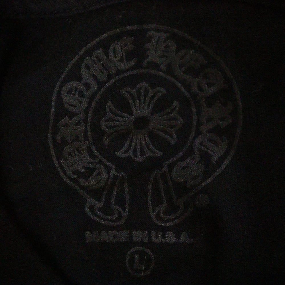 CHROME HEARTS(クロムハーツ) CH SCROLL LABEL FUCKYOU L/S TEE 1 スクロールラベル ファックユー スリーブロゴ長袖Tシャツ ブラック