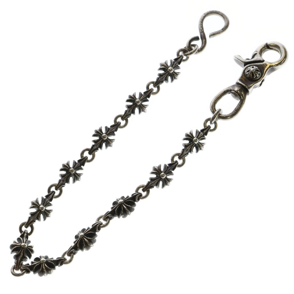 CHROME HEARTS(クロムハーツ) 4C CROSS SHORT-S 1クリップカットアウトCHプラス ショート ウォレットチェーン シルバー