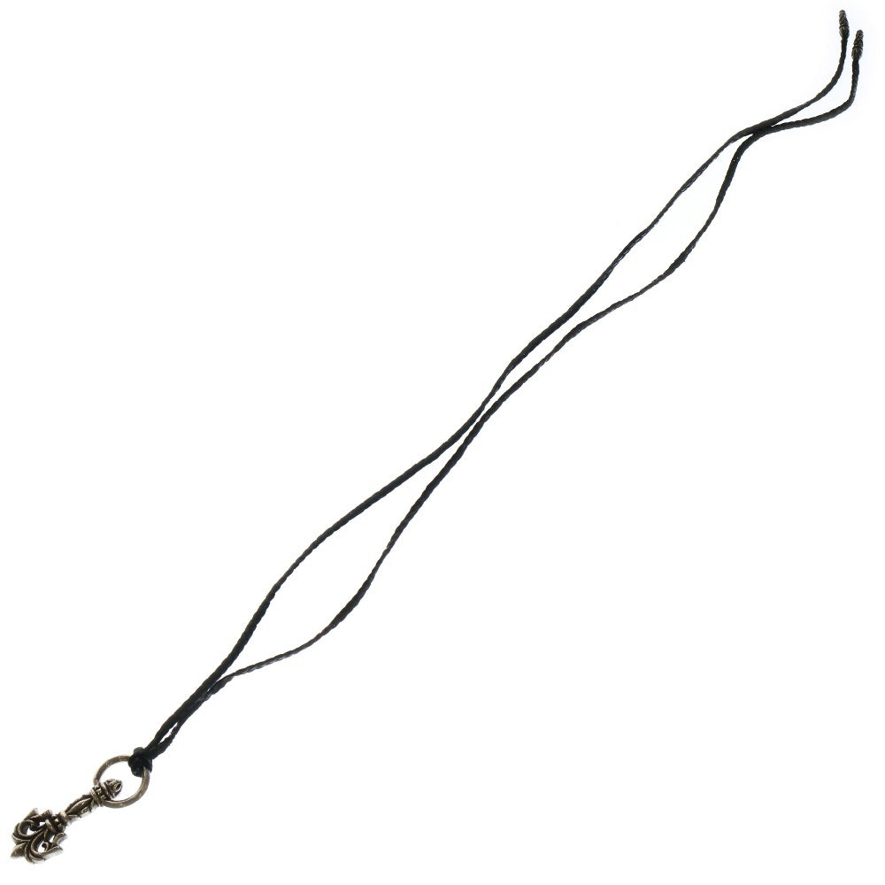 CHROME HEARTS(クロムハーツ) FILIGREE PULL LEATHER BRAID SCROLL フィリグリープル レザーブレイドネックレス ブラック/シルバー