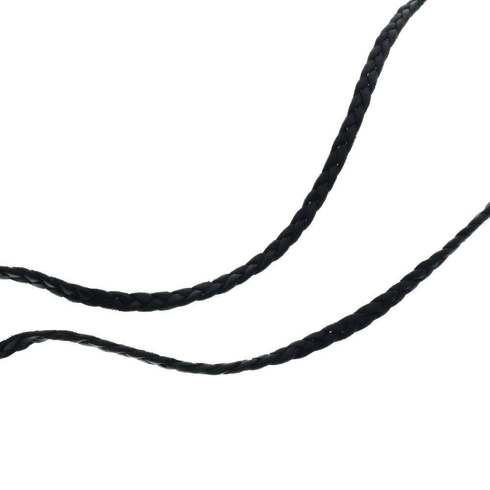 CHROME HEARTS(クロムハーツ) FILIGREE PULL LEATHER BRAID SCROLL フィリグリープル レザーブレイドネックレス ブラック/シルバー