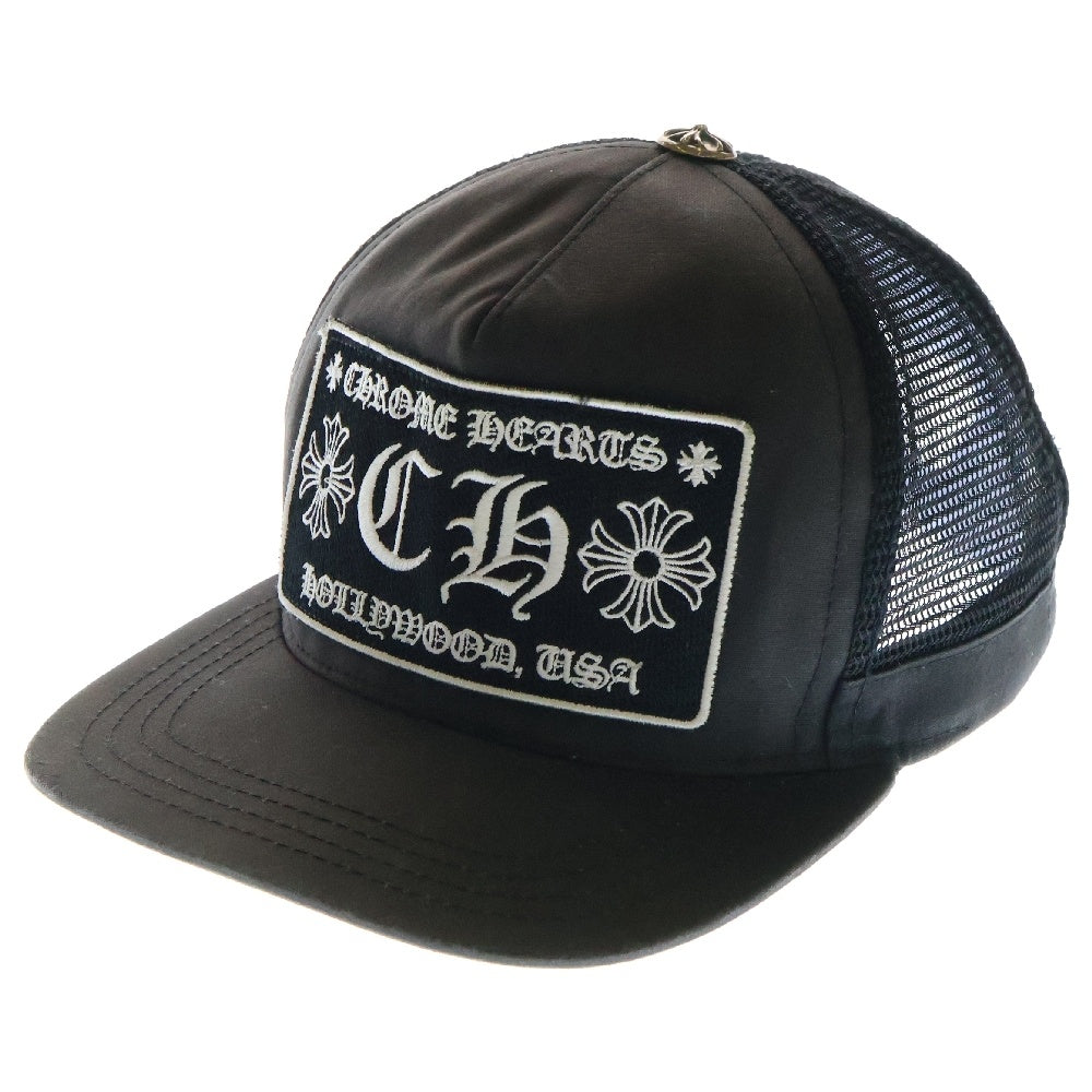 CHROME HEARTS(クロムハーツ) HONOLULU LIMITED TRUCKER CH CAP ホノルル限定 CHパッチ クロスボール付メッシュトラッカーキャップ 帽子 ブラック/シルバー