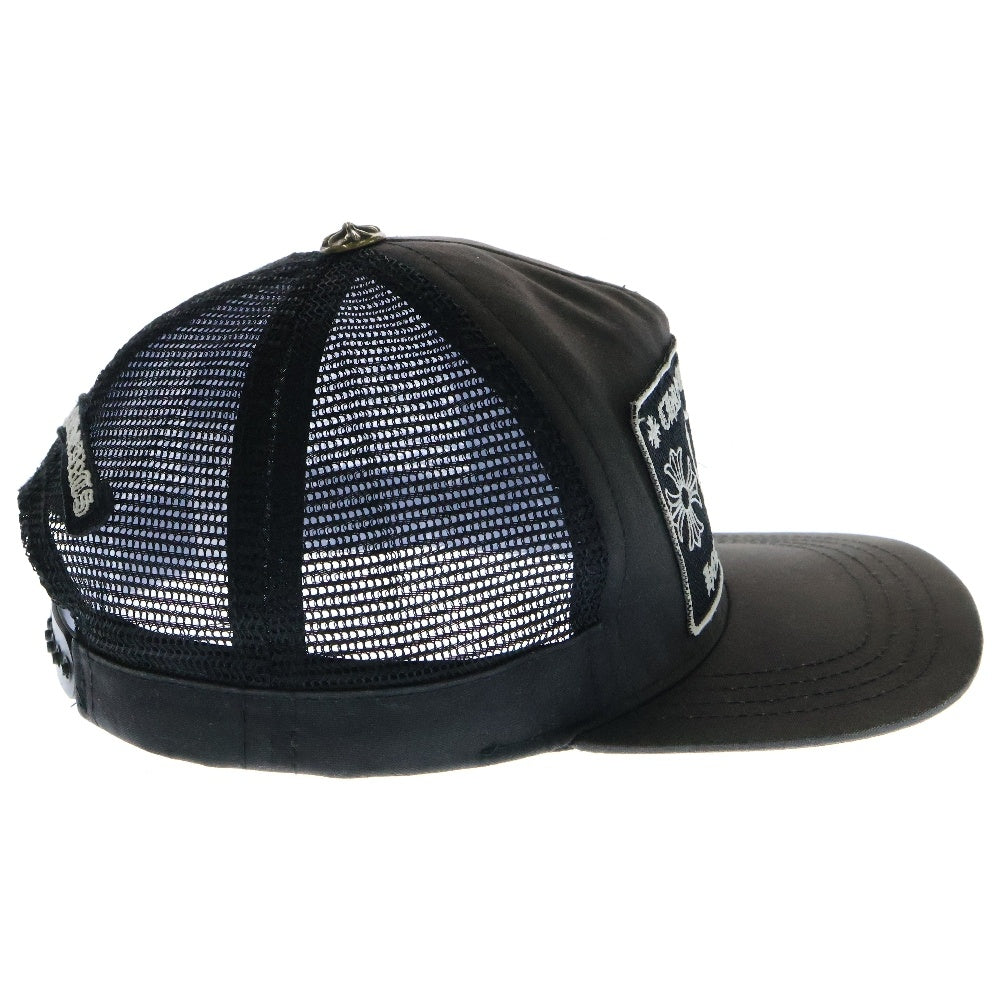 CHROME HEARTS(クロムハーツ) HONOLULU LIMITED TRUCKER CH CAP ホノルル限定 CHパッチ クロスボール付メッシュトラッカーキャップ 帽子 ブラック/シルバー