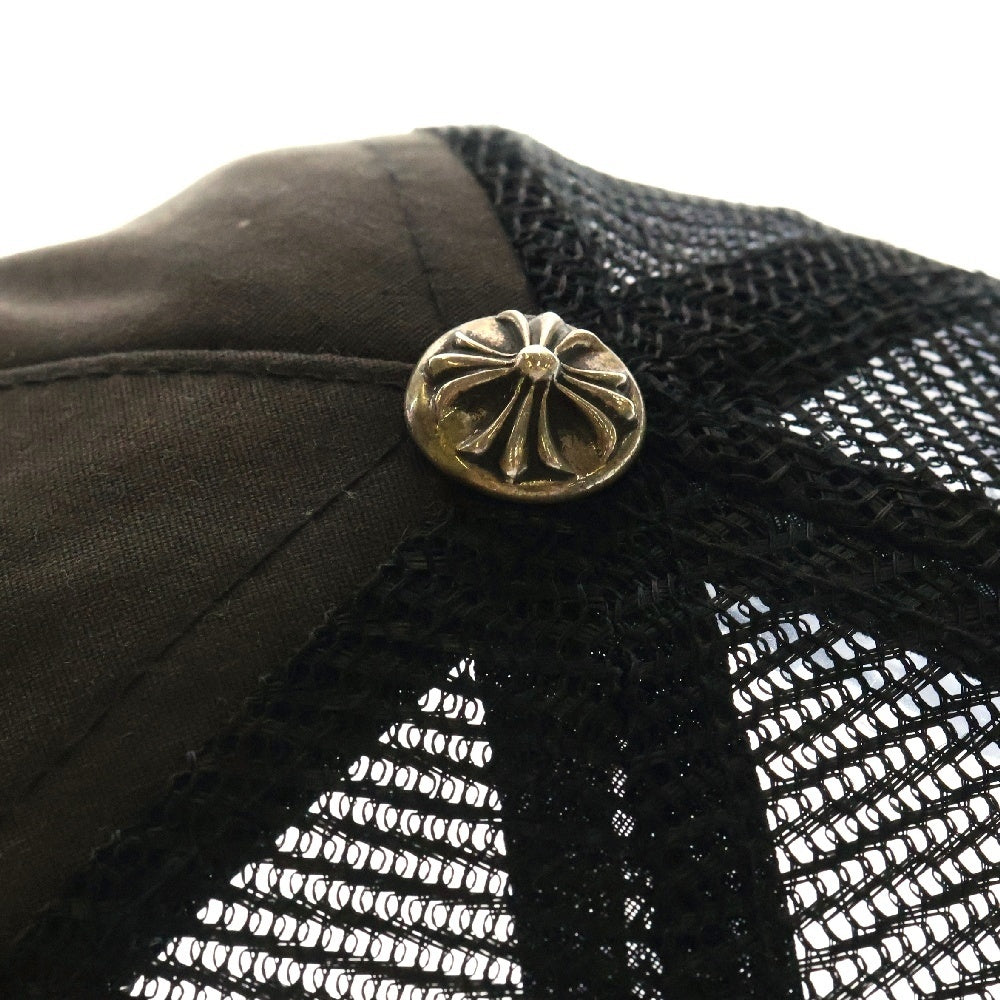 CHROME HEARTS(クロムハーツ) HONOLULU LIMITED TRUCKER CH CAP ホノルル限定 CHパッチ クロスボール付メッシュトラッカーキャップ 帽子 ブラック/シルバー