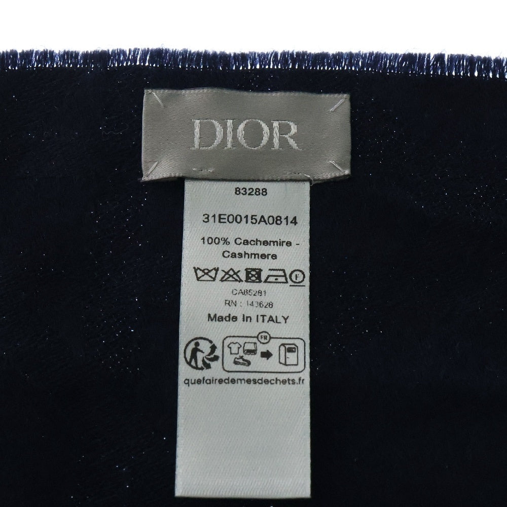 DIOR(ディオール) 総柄 マフラー カシミヤ ネイビー 31E0015A0814 大判ストール