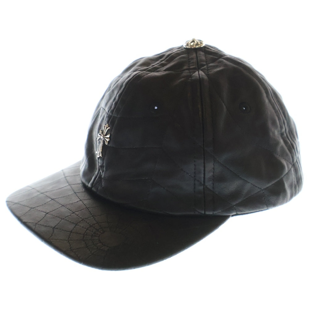 CHROME HEARTS(クロムハーツ) CH CRS LEATHER SPIDER CAP CHクロス付 レザースパイダー キャップ 帽子 ブラック