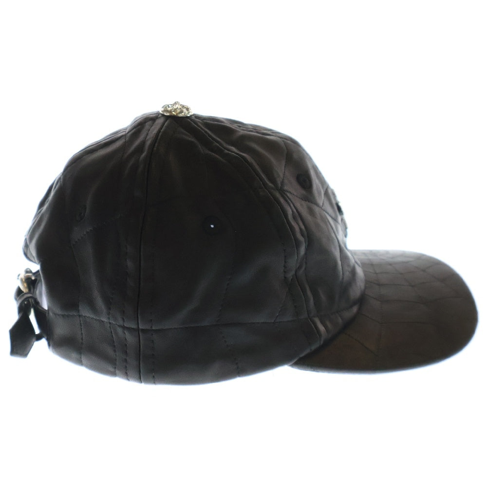 CHROME HEARTS(クロムハーツ) CH CRS LEATHER SPIDER CAP CHクロス付 レザースパイダー キャップ 帽子 ブラック