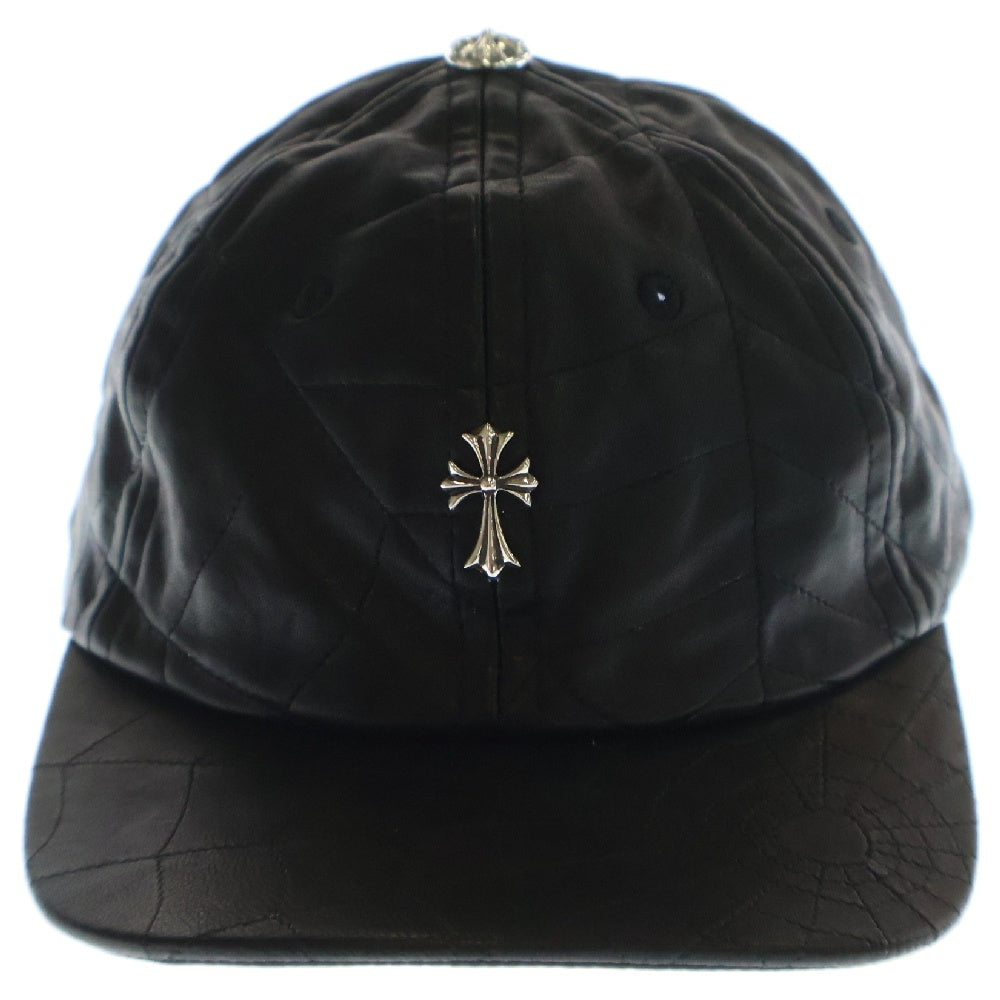 CHROME HEARTS(クロムハーツ) CH CRS LEATHER SPIDER CAP CHクロス付 レザースパイダー キャップ 帽子 ブラック
