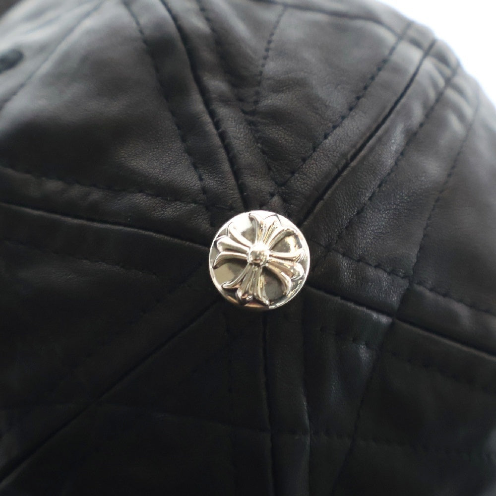 CHROME HEARTS(クロムハーツ) CH CRS LEATHER SPIDER CAP CHクロス付 レザースパイダー キャップ 帽子 ブラック