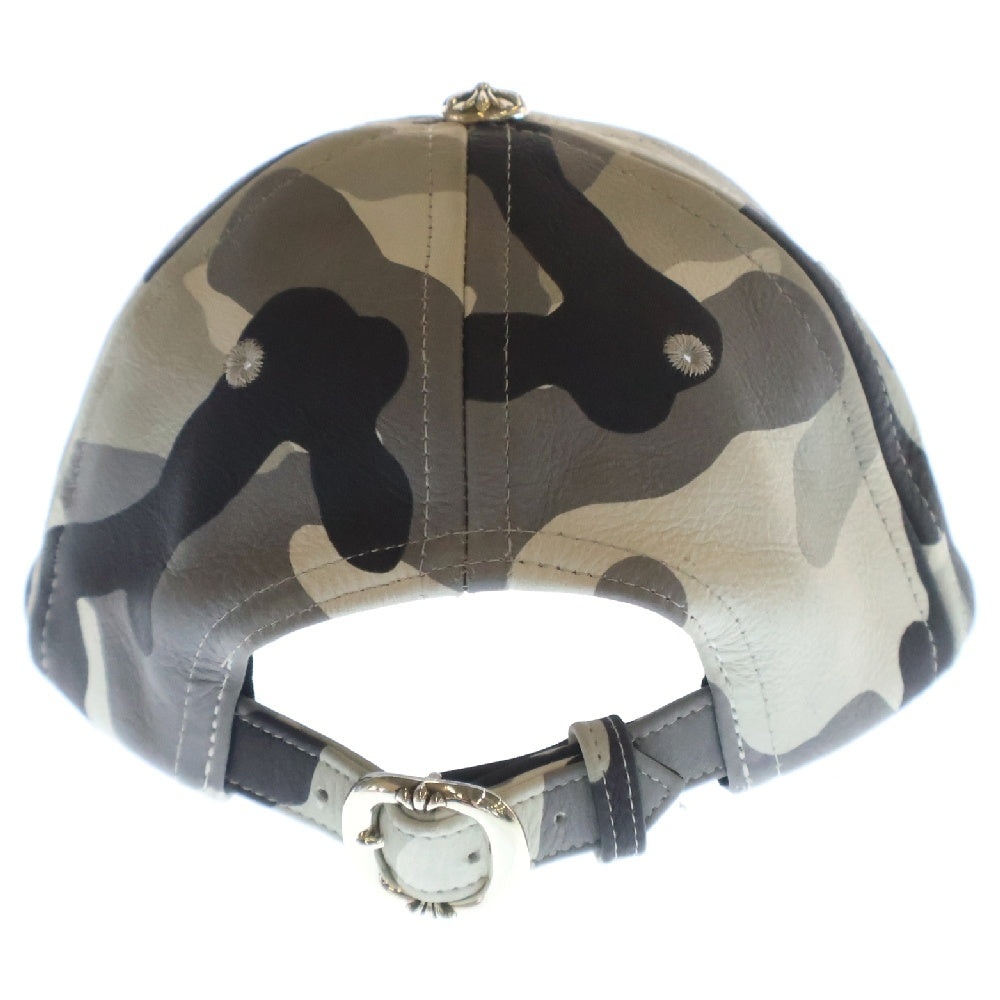CHROME HEARTS(クロムハーツ) STR CAMO LEATHER CAP スターパッチ カモ レザーキャップ 帽子 グレー/オレンジ