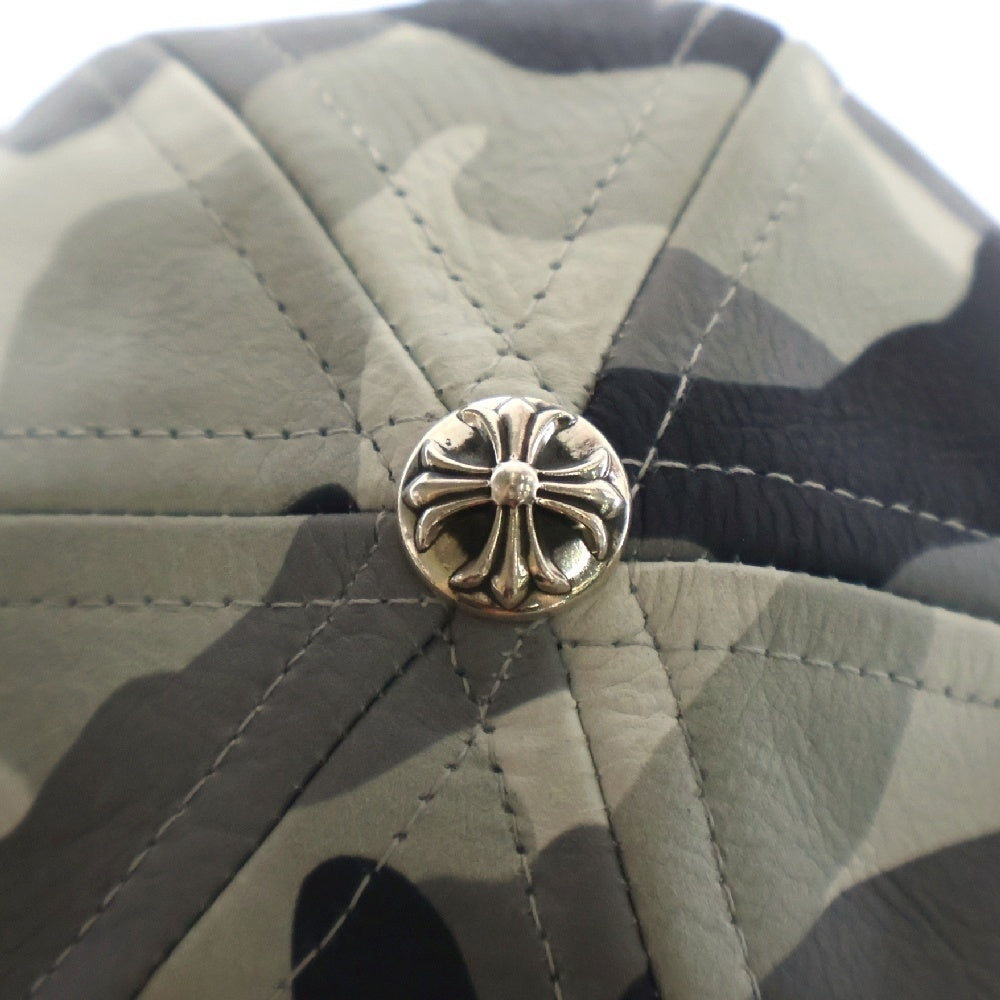 CHROME HEARTS(クロムハーツ) STR CAMO LEATHER CAP スターパッチ カモ レザーキャップ 帽子 グレー/オレンジ