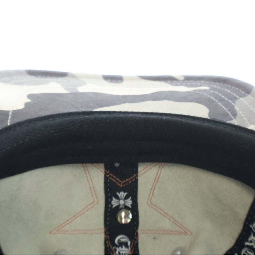 CHROME HEARTS(クロムハーツ) STR CAMO LEATHER CAP スターパッチ カモ レザーキャップ 帽子 グレー/オレンジ