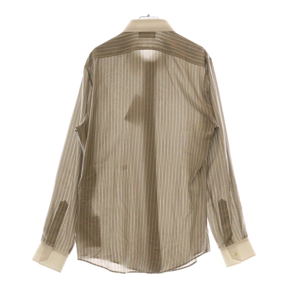 CELINE(セリーヌ) 23AW カーナビールーズ シルクストライプ長袖シャツ 2C72A948S グレー/ベージュ