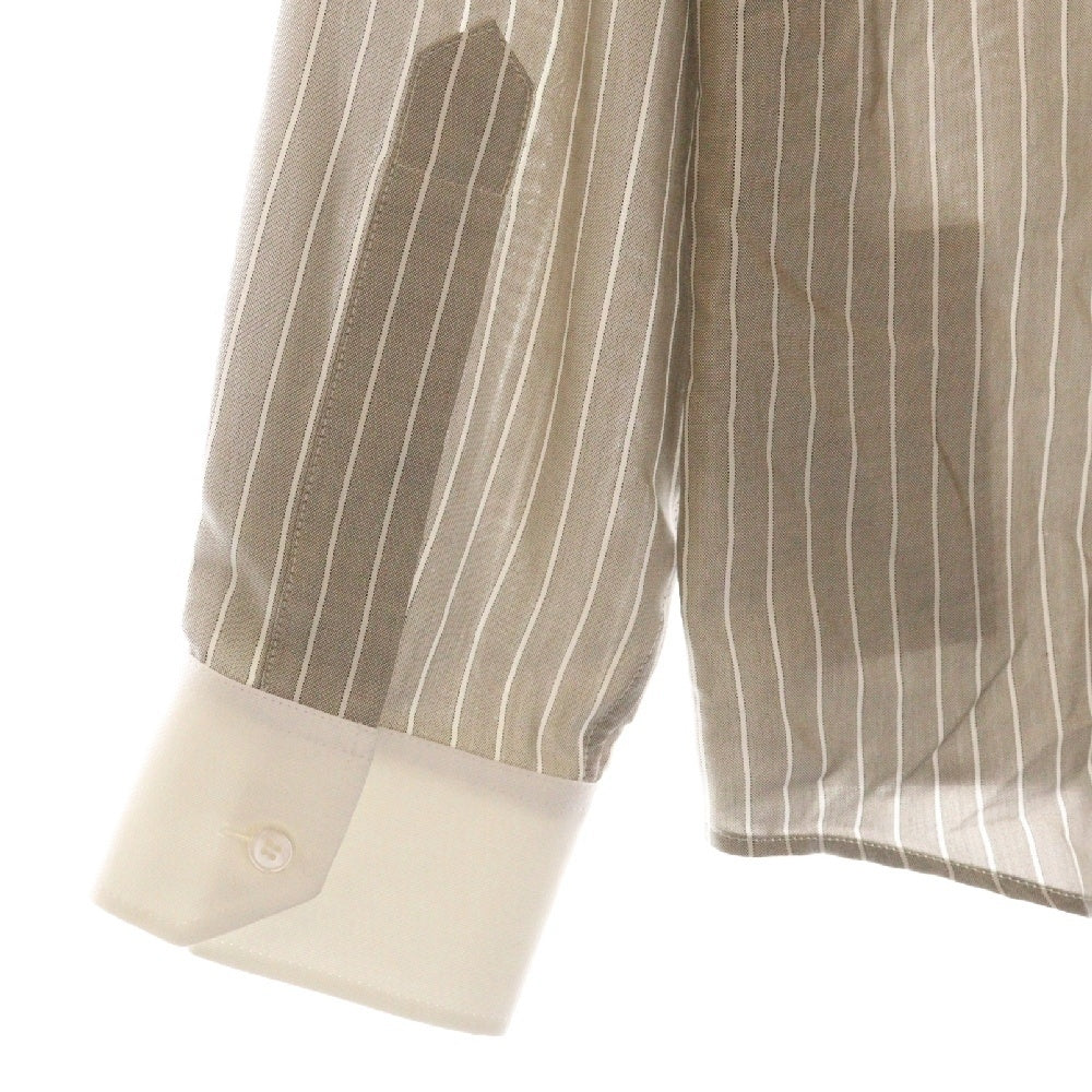 CELINE(セリーヌ) 23AW カーナビールーズ シルクストライプ長袖シャツ 2C72A948S グレー/ベージュ