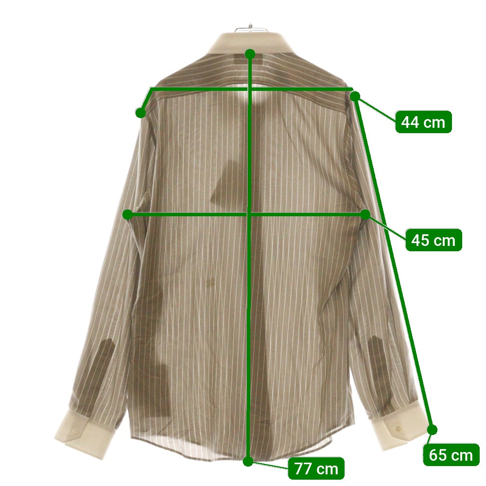 CELINE(セリーヌ) 23AW カーナビールーズ シルクストライプ長袖シャツ 2C72A948S グレー/ベージュ