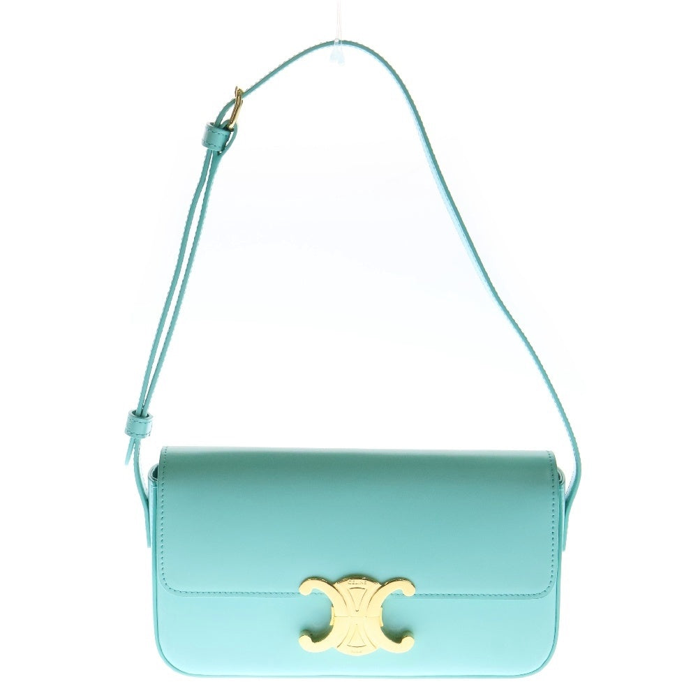 CELINE(セリーヌ) クロード ショルダーバッグ トリオンフ ライトグリーン レザー レディース