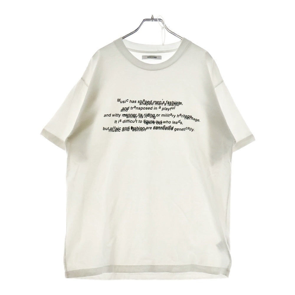MINEDENIM(マインデニム) Lettered Print T-SH 2008-6001-00-L2 レタープリント 半袖Tシャツ ホワイト