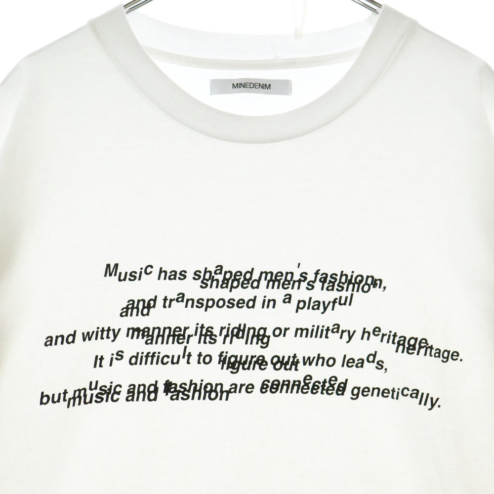 MINEDENIM(マインデニム) Lettered Print T-SH 2008-6001-00-L2 レタープリント 半袖Tシャツ ホワイト