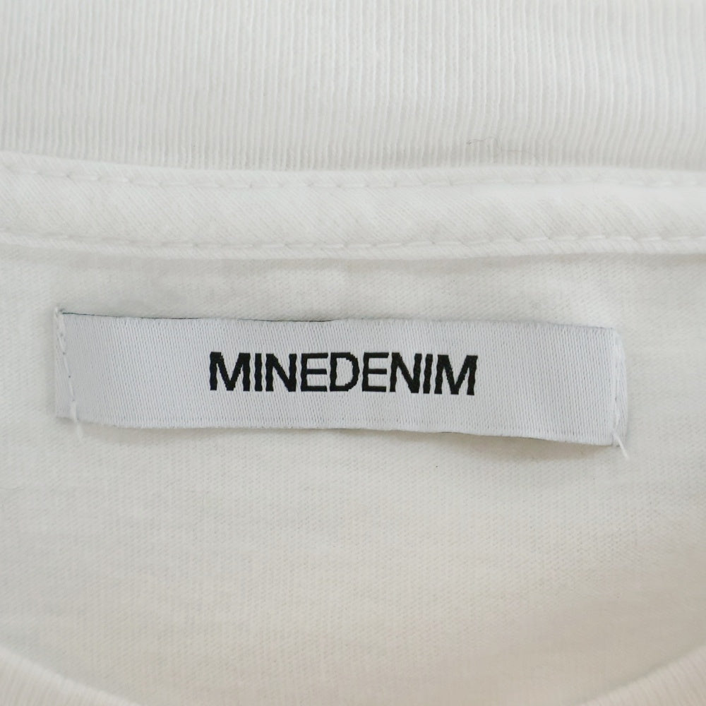 MINEDENIM(マインデニム) Lettered Print T-SH 2008-6001-00-L2 レタープリント 半袖Tシャツ ホワイト