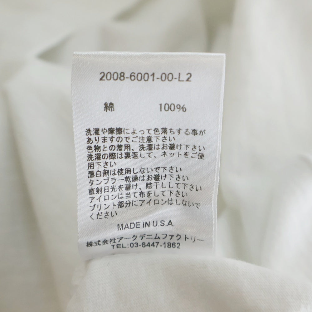 MINEDENIM(マインデニム) Lettered Print T-SH 2008-6001-00-L2 レタープリント 半袖Tシャツ ホワイト