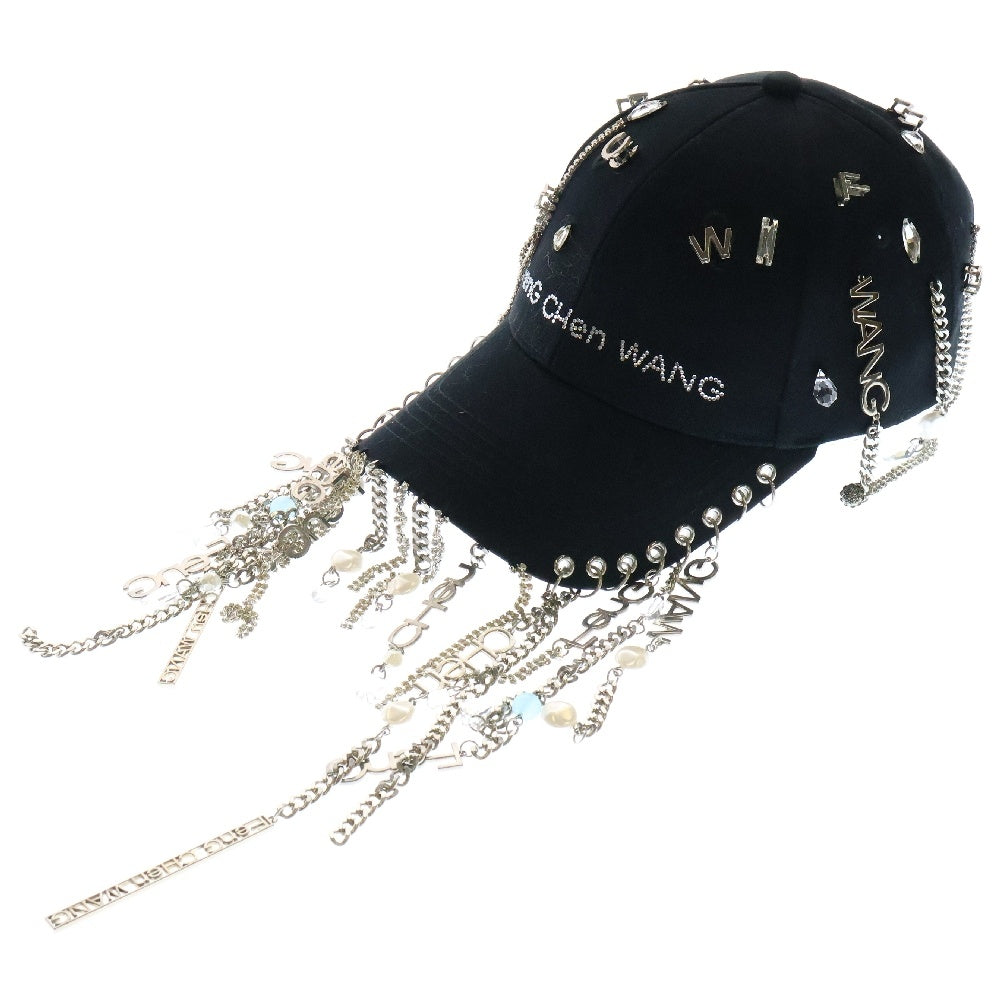 Feng Chen Wang(フェン チェン ワン) DECORATED BASEBALL CAP FUS15AC26 モチーフ ストーン装飾 デコレーションベースボールキャップ ブラック
