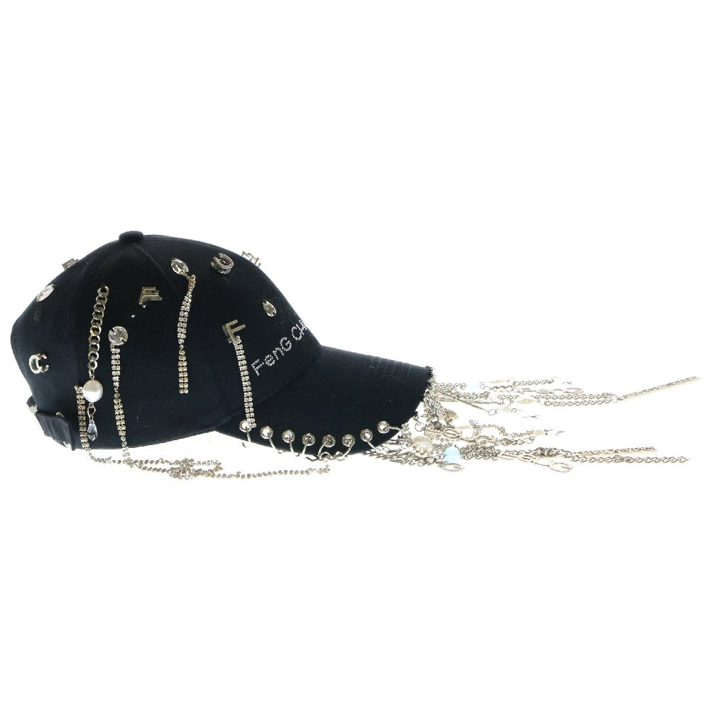 Feng Chen Wang(フェン チェン ワン) DECORATED BASEBALL CAP FUS15AC26 モチーフ ストーン装飾 デコレーションベースボールキャップ ブラック