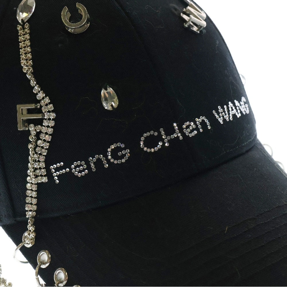 Feng Chen Wang(フェン チェン ワン) DECORATED BASEBALL CAP FUS15AC26 モチーフ ストーン装飾 デコレーションベースボールキャップ ブラック