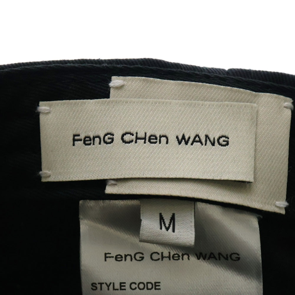 Feng Chen Wang(フェン チェン ワン) DECORATED BASEBALL CAP FUS15AC26 モチーフ ストーン装飾 デコレーションベースボールキャップ ブラック