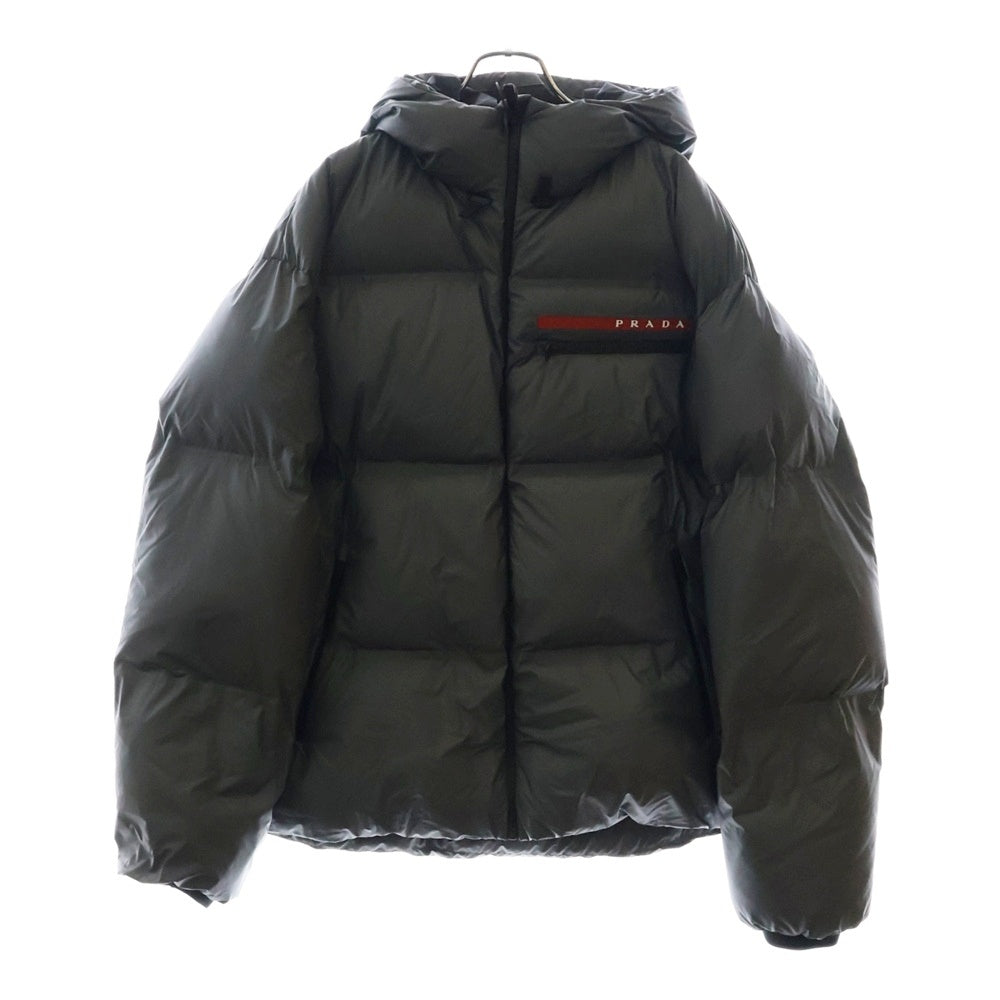 PRADA SPORT(プラダ スポーツ) Linea Rossa SGB574 ライトナイロン フーデッドパファー ダウンジャケット SGB574 グレー