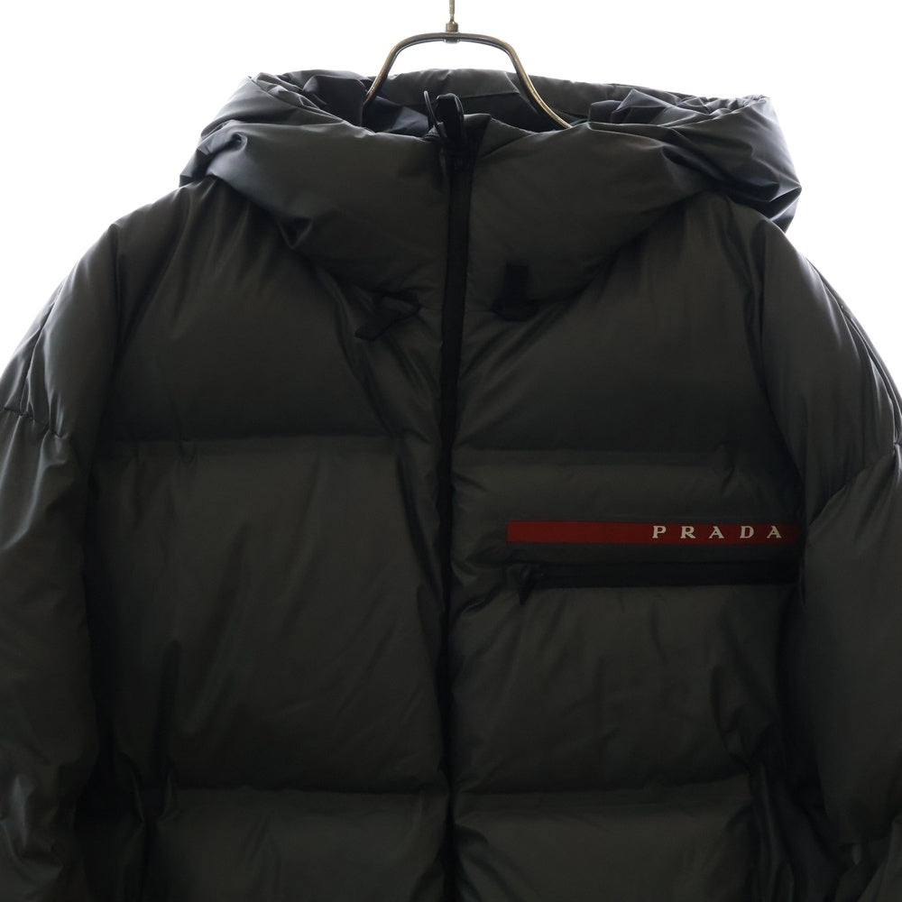 PRADA SPORT(プラダ スポーツ) Linea Rossa SGB574 ライトナイロン フーデッドパファー ダウンジャケット SGB574 グレー