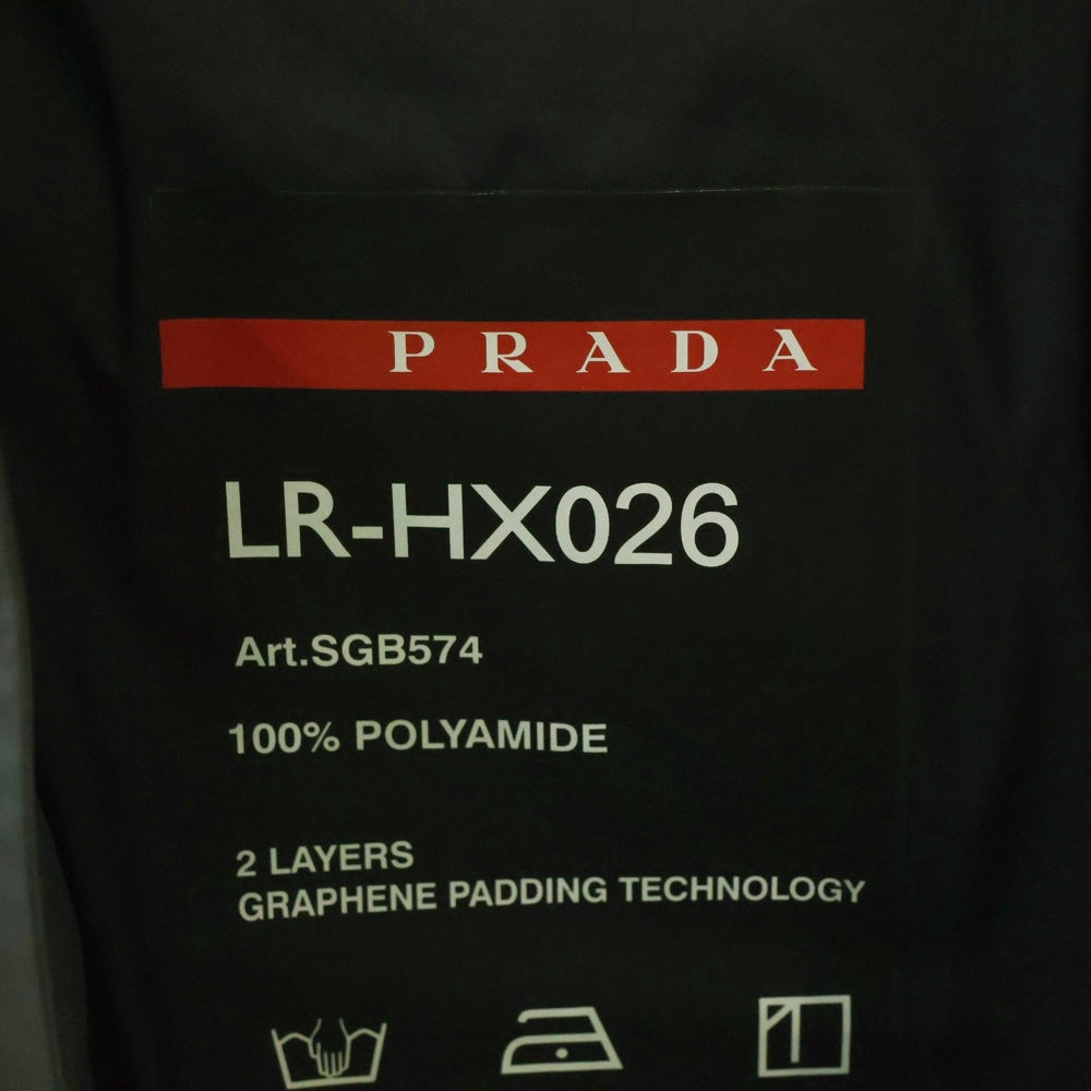 PRADA SPORT(プラダ スポーツ) Linea Rossa SGB574 ライトナイロン フーデッドパファー ダウンジャケット SGB574 グレー