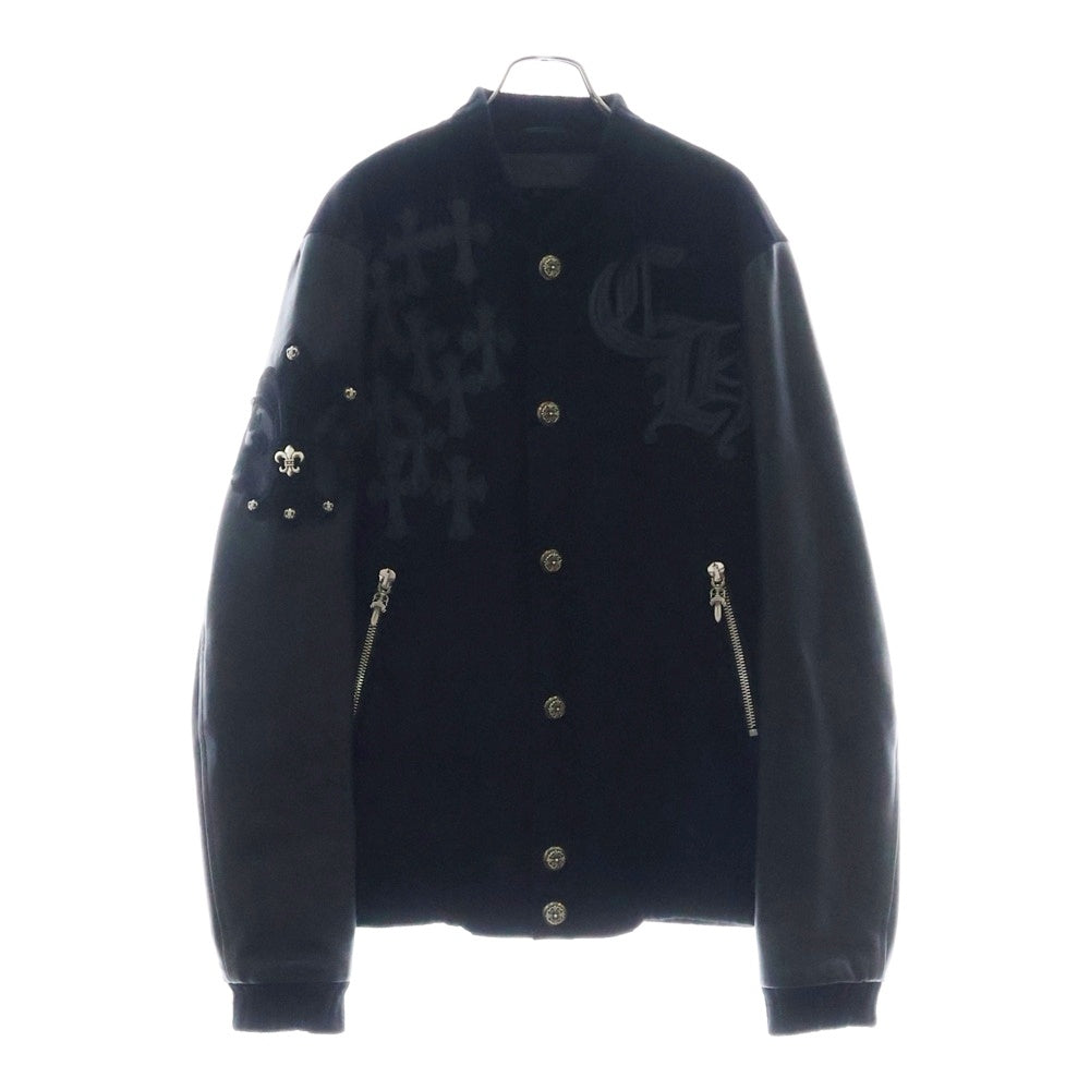 CHROME HEARTS(クロムハーツ) LETTERMAN JACKET クロスパッチ レターマン ジャケット スタジャン ブラック