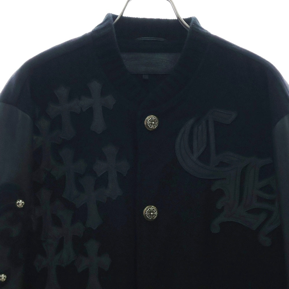 CHROME HEARTS(クロムハーツ) LETTERMAN JACKET クロスパッチ レターマン ジャケット スタジャン ブラック