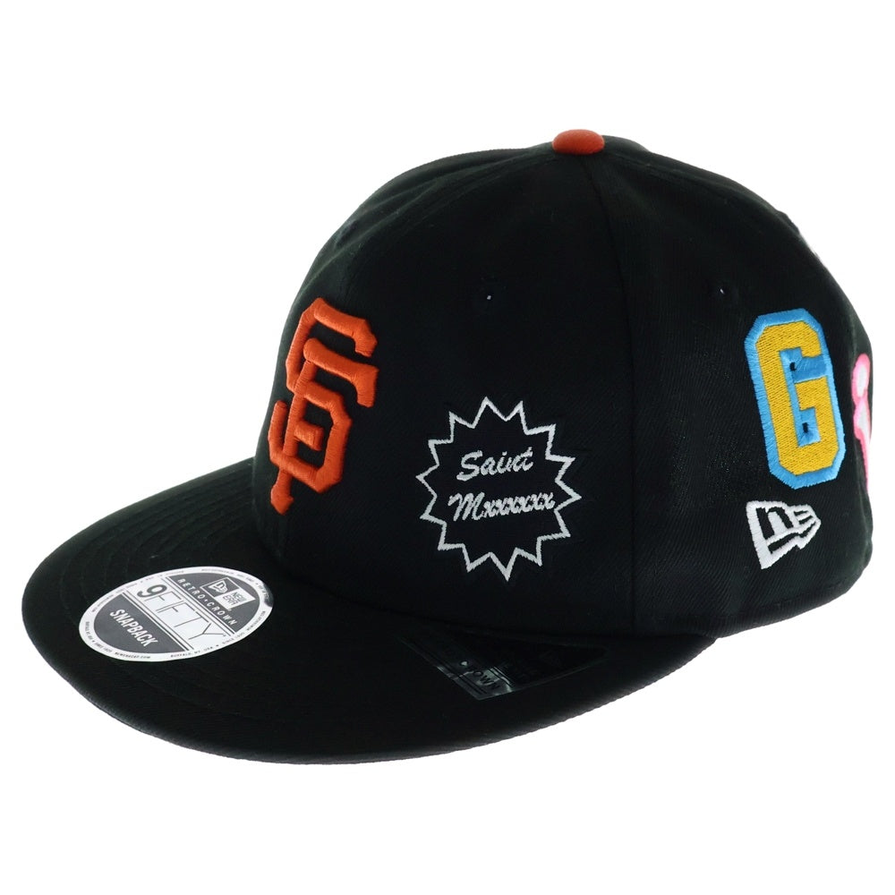 SAINT MICHAEL(セントマイケル) 25SS ×NEW ERA ×MLB GIANTS SNAPBACK ジャイアンツ スナップバック ワッペンロゴ キャップ 帽子 ブラック 14532342