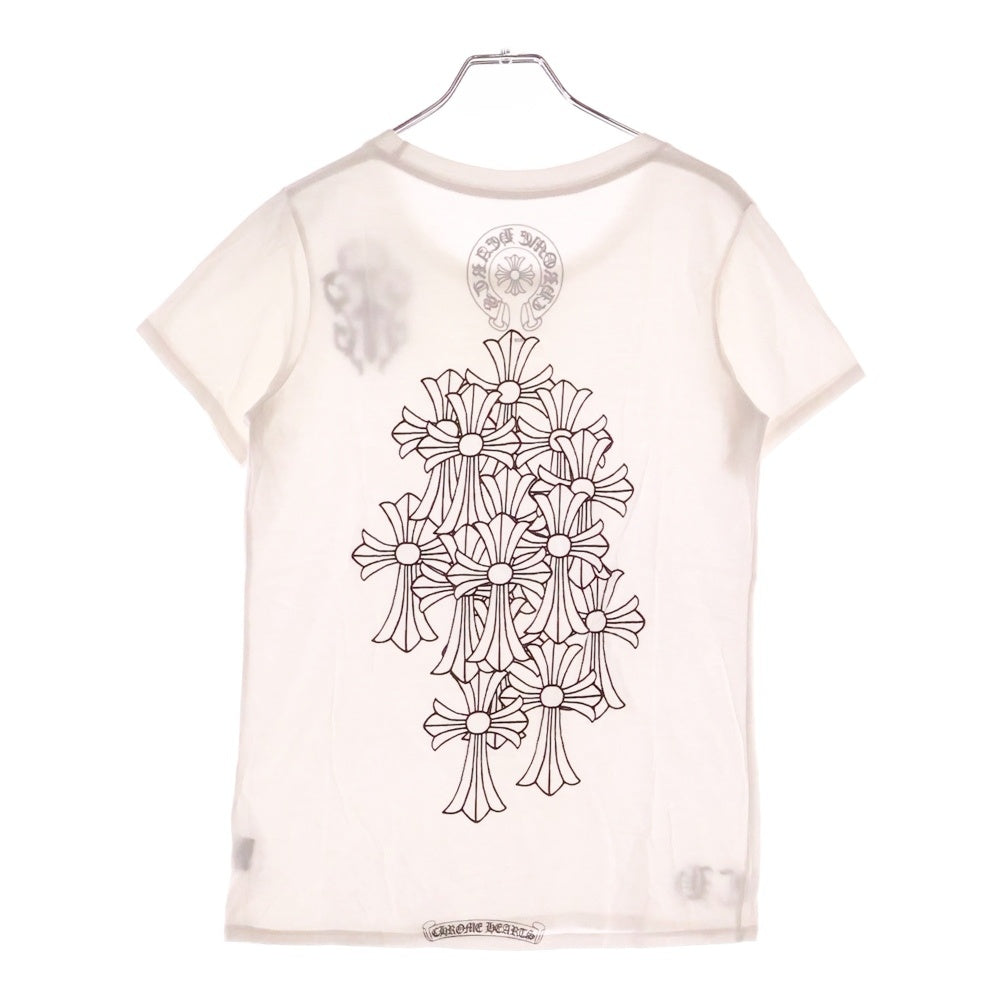 CHROME HEARTS(クロムハーツ) ヴァインダガー セメタリークロス CHロゴプリント 半袖Tシャツ カットソー ホワイト レディース
