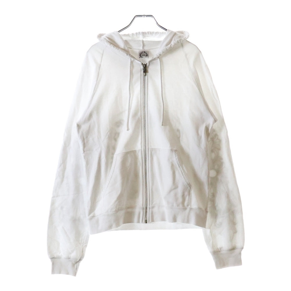 CHROME HEARTS(クロムハーツ) OLD Horseshoe Floral Dagger Zip Up Hoodie オールド ホースシュー 袖フローラル プリント ダガージップアップ フーディ パーカー ホワイト レディース