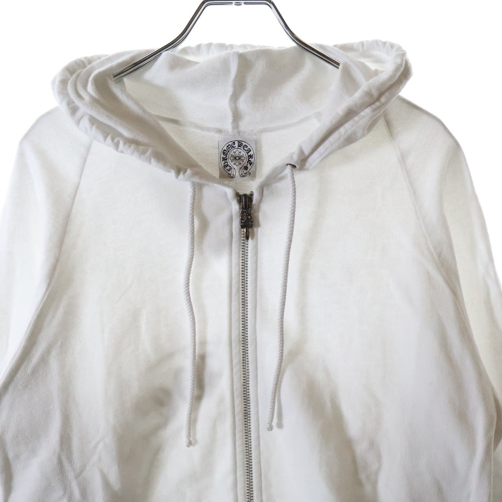 CHROME HEARTS(クロムハーツ) OLD Horseshoe Floral Dagger Zip Up Hoodie オールド ホースシュー 袖フローラル プリント ダガージップアップ フーディ パーカー ホワイト レディース