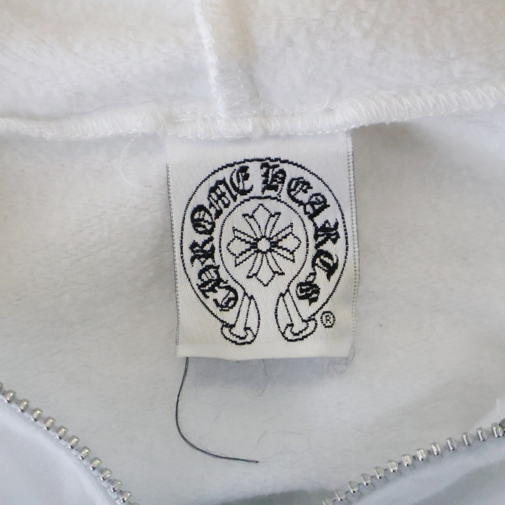 CHROME HEARTS(クロムハーツ) OLD Horseshoe Floral Dagger Zip Up Hoodie オールド ホースシュー 袖フローラル プリント ダガージップアップ フーディ パーカー ホワイト レディース