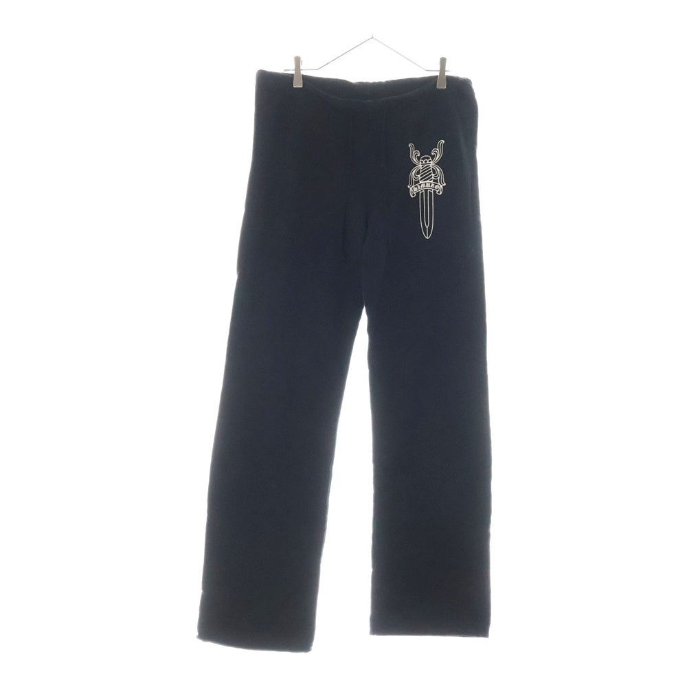 CHROME HEARTS(クロムハーツ) ×KYOSUKE HIMURO OLD Dagger Sweat pants オールド 氷室京介 ダガープリント ロゴ スウェットパンツ ブラック レディース