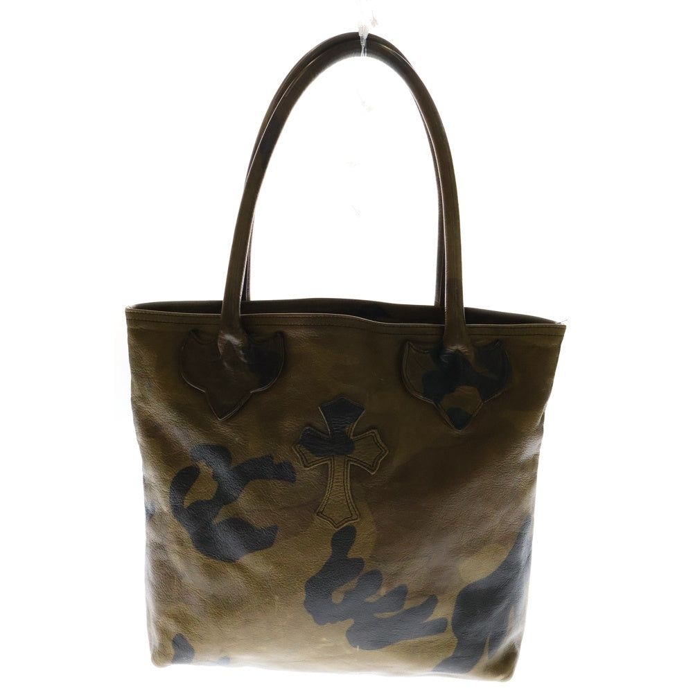 CHROME HEARTS(クロムハーツ) FS TOTE FSトート カモ柄クロスパッチ付きレザートートバッグ