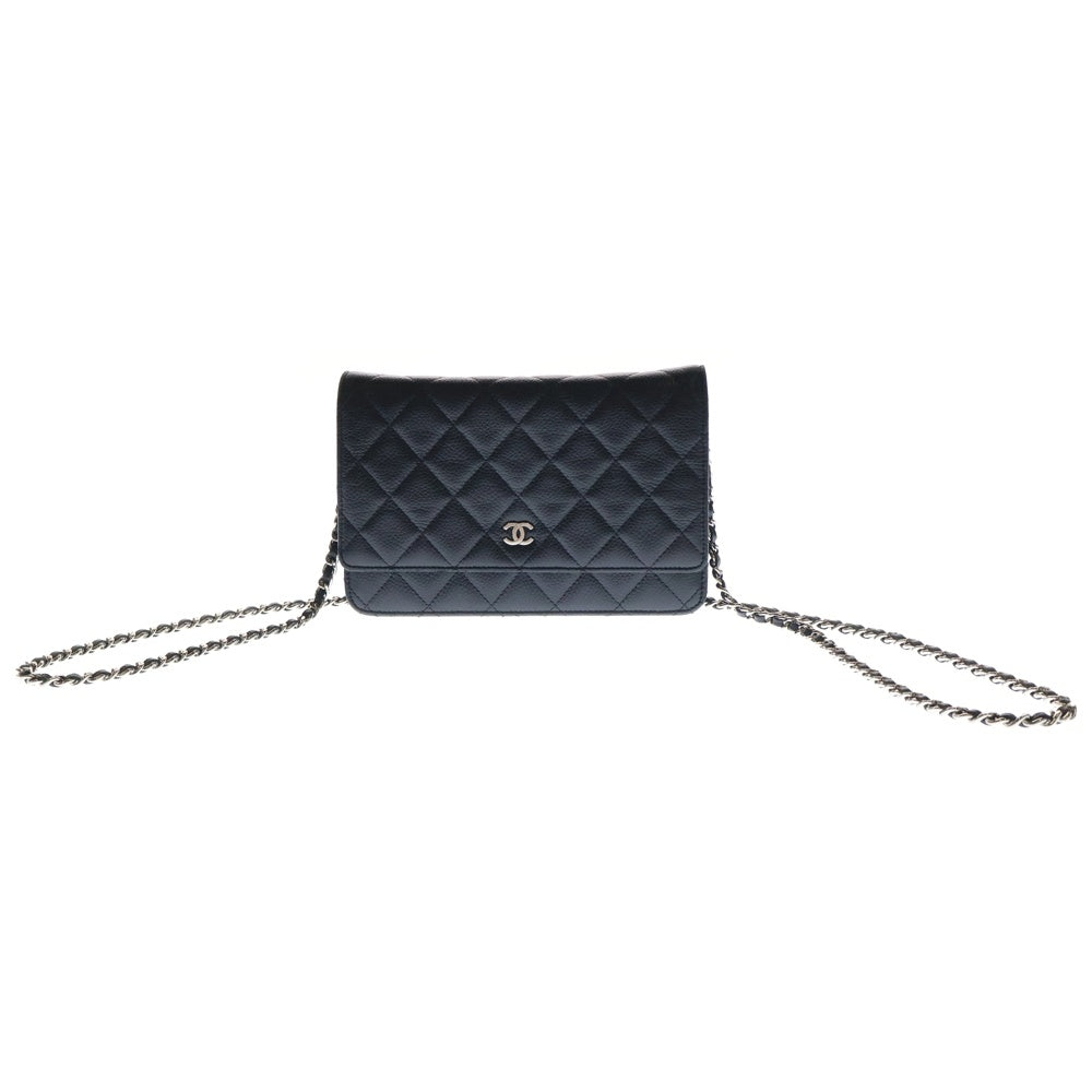 CHANEL(シャネル) マトラッセ キャビアスキン チェーンショルダーバッグ ブラック レディース A33814