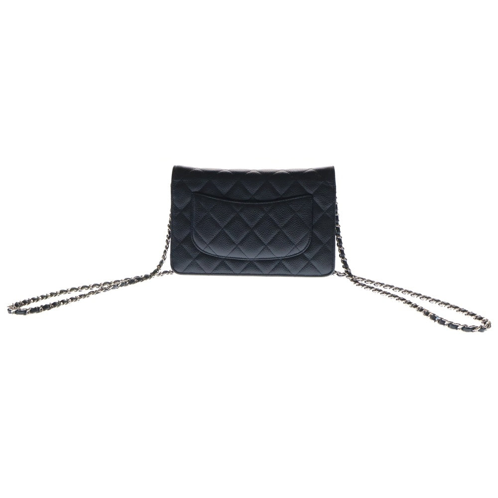 CHANEL(シャネル) マトラッセ キャビアスキン チェーンショルダーバッグ ブラック レディース A33814